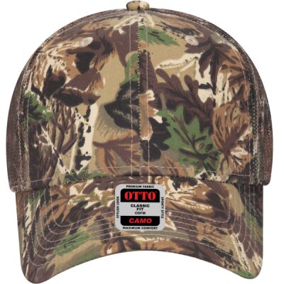 OTTO CAP Camouflage 6 Panel Low Profile Mesh Back Trucker Hat Thumbnail