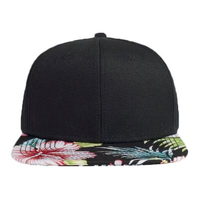 OTTO Superior Cotton Twill w/ Hawaiian Pattern Flat Bill "OTTO SNAP" Six Panel Pro Style Snapback Hat Thumbnail
