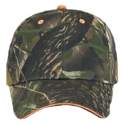 OTTO Camouflage Cotton Blend Twill Sandwich Visor Six Panel Low Profile Baseball Cap Thumbnail