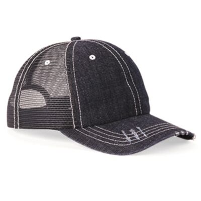Herringbone Unstructured Contrast Stitch Trucker Cap Thumbnail